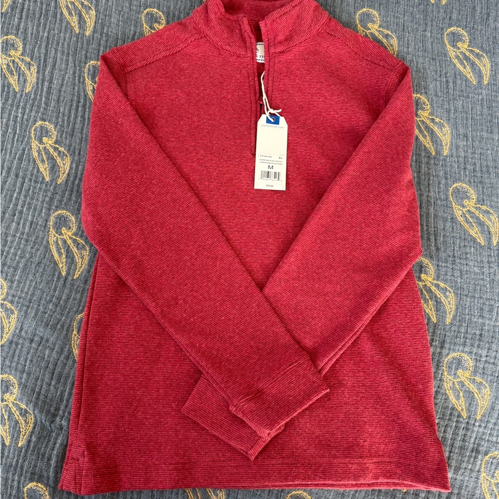 Boys Southern Tide Red Quarter-Zip Pullover